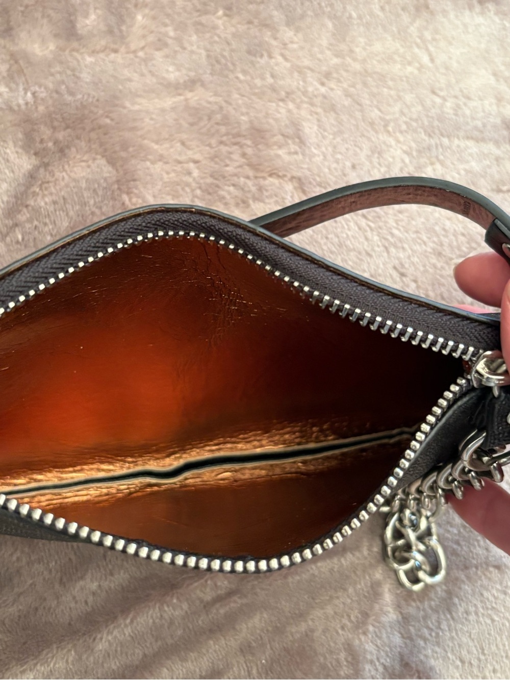 Michael Kors Black Slim Fanny Pack with Silver Chain - Picture 5 of 7